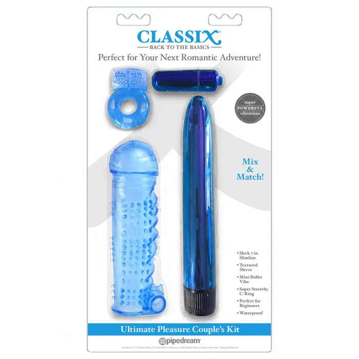 Vibrators Pipedream Classix Ultimate Pleasure Couples Kit Blue