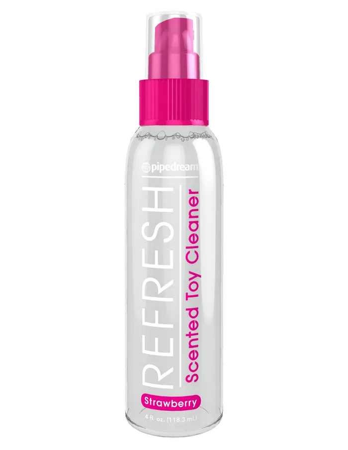 Vibrators Refresh Scented Toy Cleaner Strawberry 4 Fl Oz Pipedream