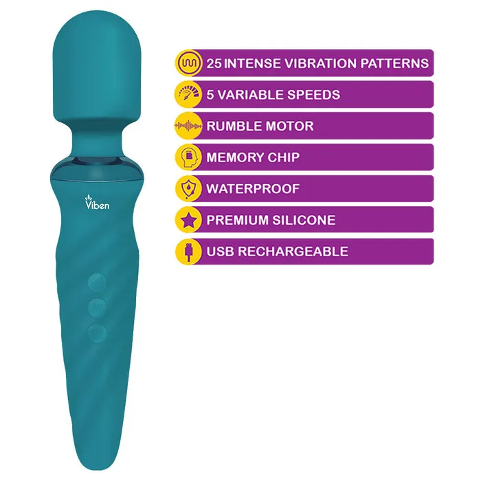 Vibrators | Viben Viben Fierce Intense Wand Massager Ocean