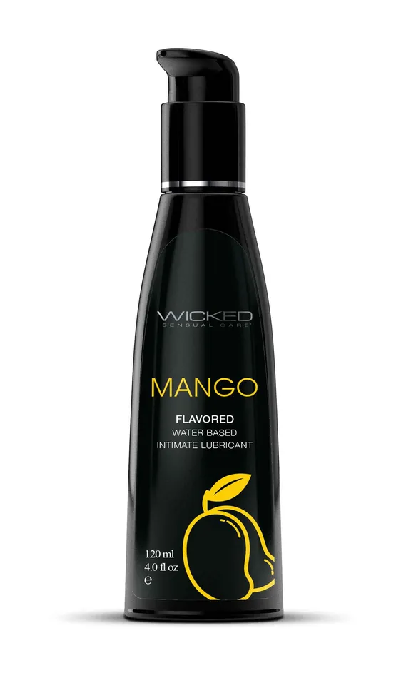 Wicked Sensual Care Aqua Mango Flavored Water Based Intimate Lubricant 4 Fl Oz Lubricants