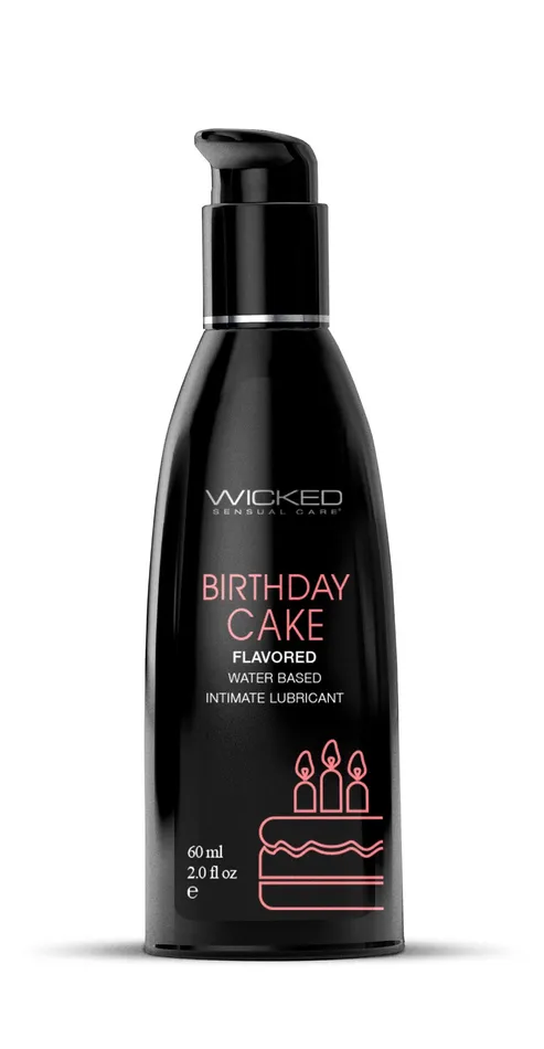 Wicked Sensual Care Lubricants Aqua Birthday Cake Flavored Water Based Intimate Lubricant 2 Fl Oz