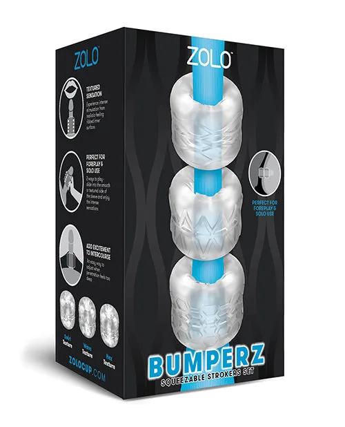 Xgen Male Sex Toys Zolo Bumperz Squeezable Stroker Set Clear