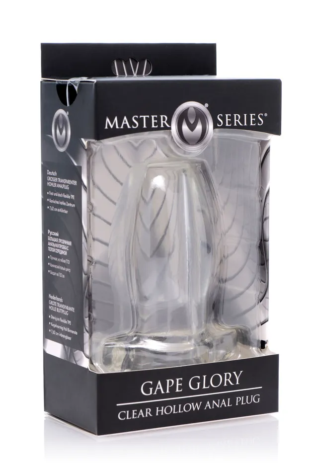 XR Brands Master Series Gape Glory Clear Hollow Anal Plug | Male Sex Toys