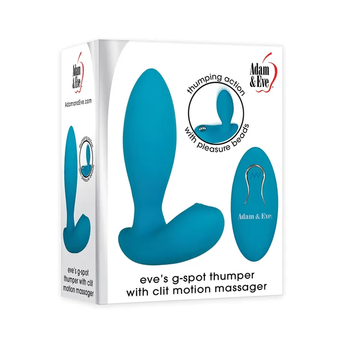 Adam Eve Eves G Spot Thumper wClit Motion Massager Teal Curve Toys Female Sex Toys