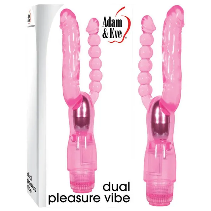 Adam Eve Female Sex Toys Adam Eve Dual Pleasure Vibe Pink 12 cm 475 Vibrator with Anal Probe