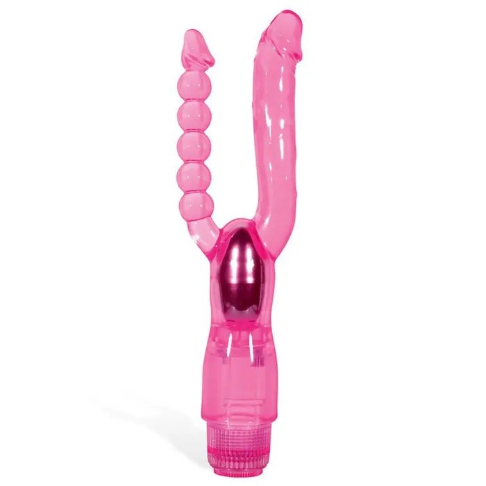 Adam Eve Female Sex Toys Adam Eve Dual Pleasure Vibe Pink 12 cm 475 Vibrator with Anal Probe