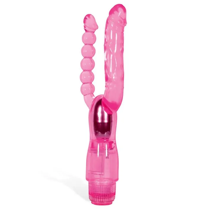 Adam Eve Female Sex Toys Adam Eve Dual Pleasure Vibe Pink 12 cm 475 Vibrator with Anal Probe