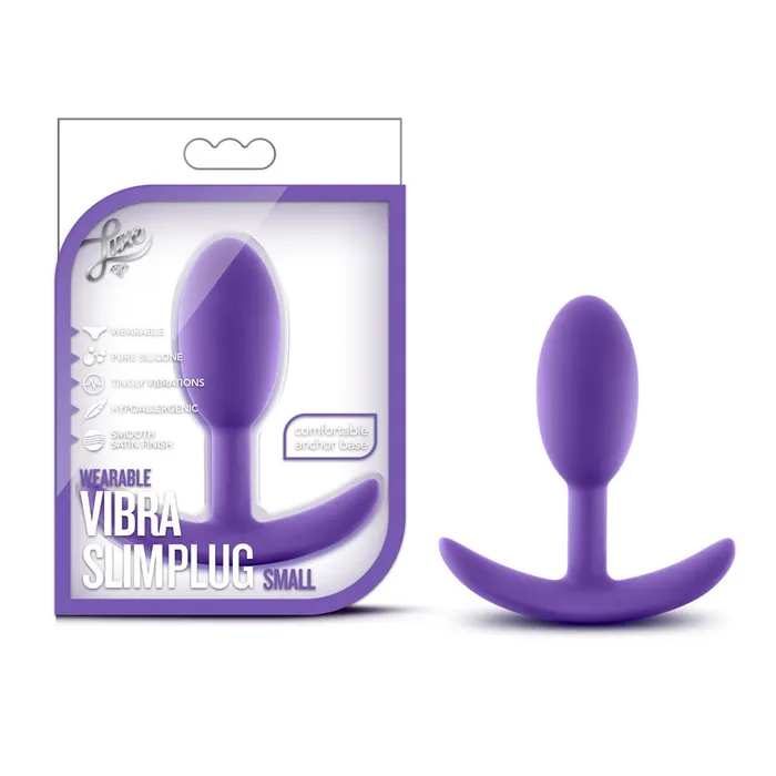 Anal Blush Novelties Luxe Wearable Vibra Slim Plug Small Purple