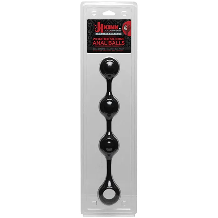 Anal Doc Johnson Anal Essentials Weighted Silicone Anal Balls Black