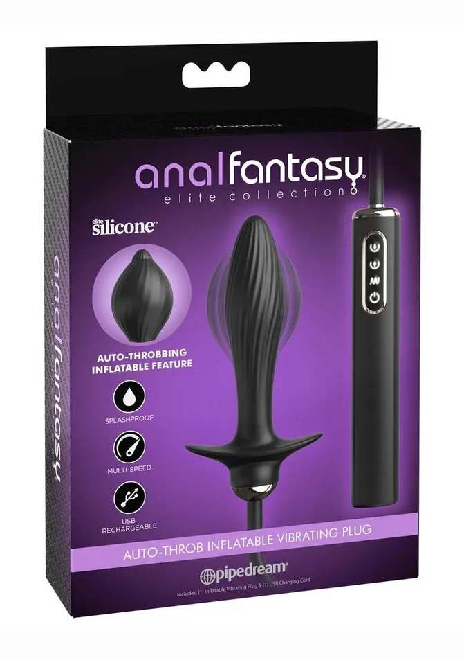 Anal Fantasy Elite Anal Anal Fantasy Elite AutoThrob Rechargeable Silicone Inflatable Vibrating Plug