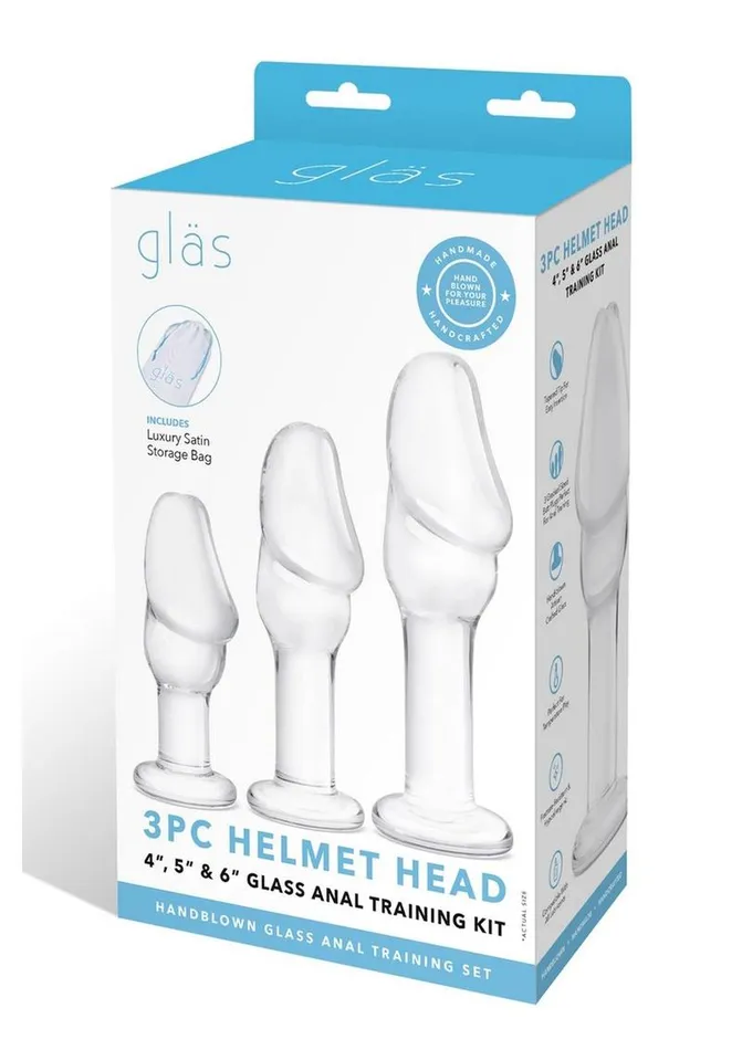 Anal Glas Glas Helmet Head Glass Anal Training Kit