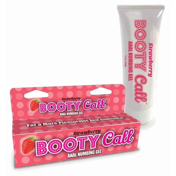 Anal Little Genie Booty Call Strawberry Flavoured Anal Numbing Gel 44 ml 15 oz Tube