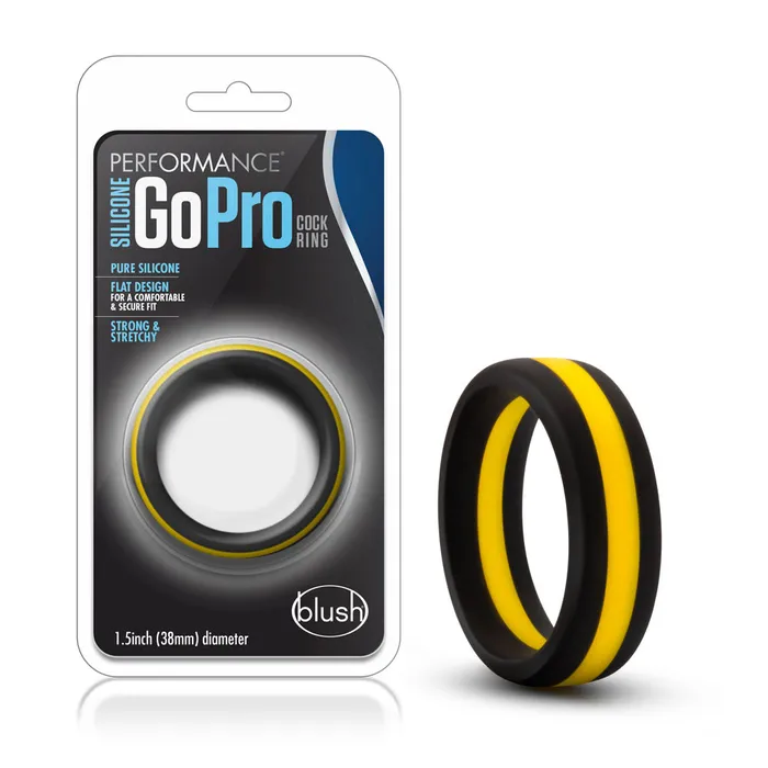 Anal Performance Silicone Go Pro Cock Ring Blackgoldblack Blush Novelties