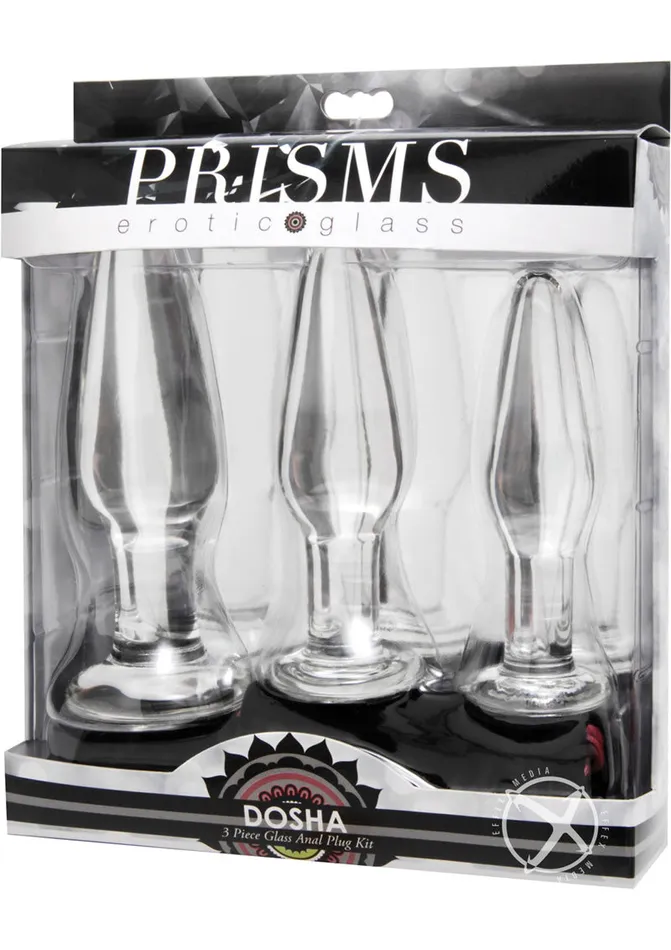 Anal Prisms Dosha 3 Piece Glass Plug Kit Prisms