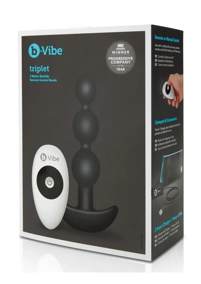 BVibe Triplet Anal Beads Rechargeable Silicone Beads with Remote Control bVibe Male Sex Toys