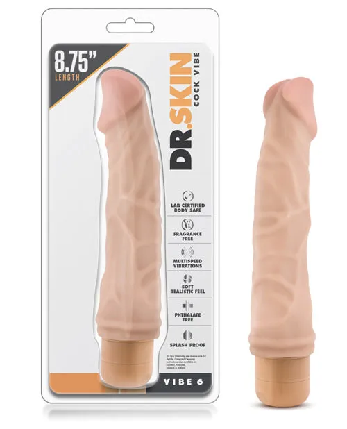 Blush Novelties Dildos Blush Dr Skin Vibe 9 Dong 6 Beige