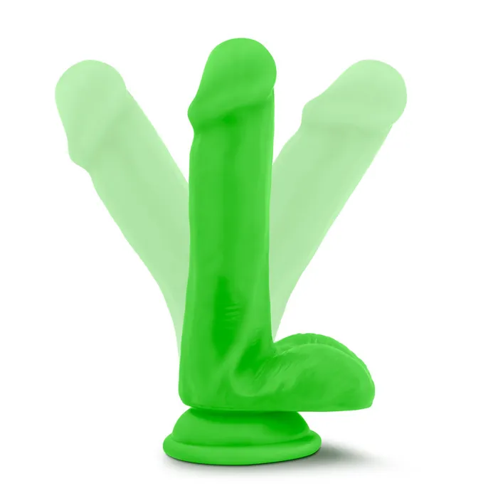 Blush Novelties Dildos Neo 6 Inch Dual Density Cock With Balls Neon Green