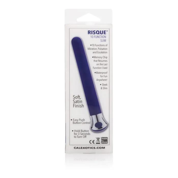 California Exotic Vibrators 10Function Risque Slim Blue