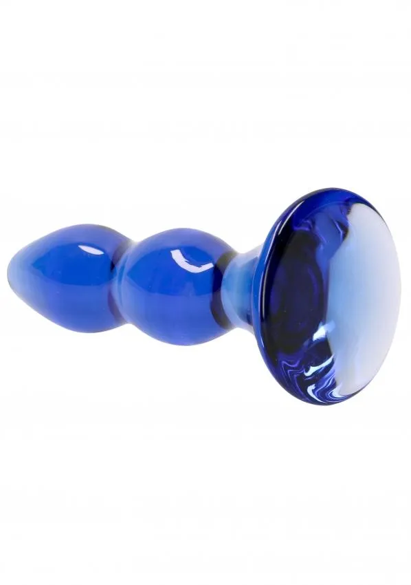 Chrystalino Pleaser Blue Glass Butt Plug by Chrystalino Anal