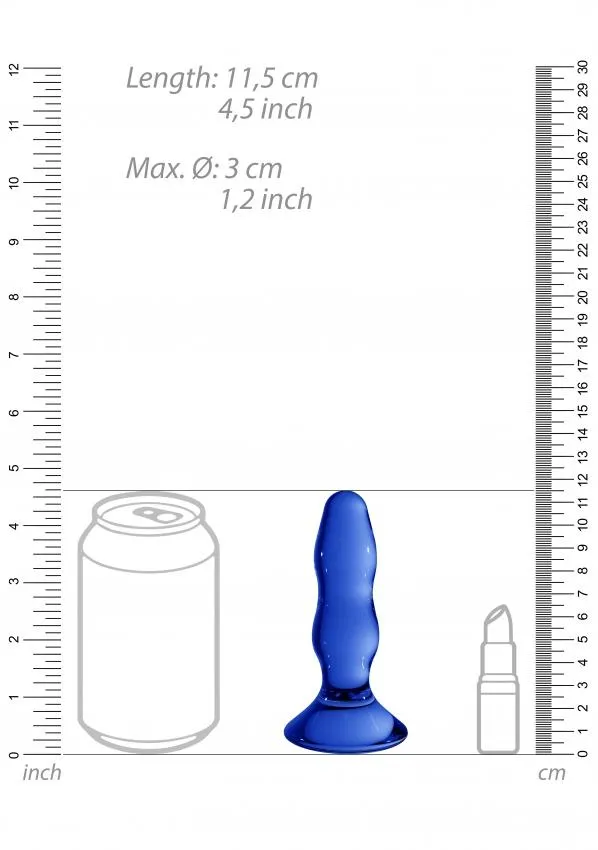 Chrystalino Pleaser Blue Glass Butt Plug by Chrystalino Anal