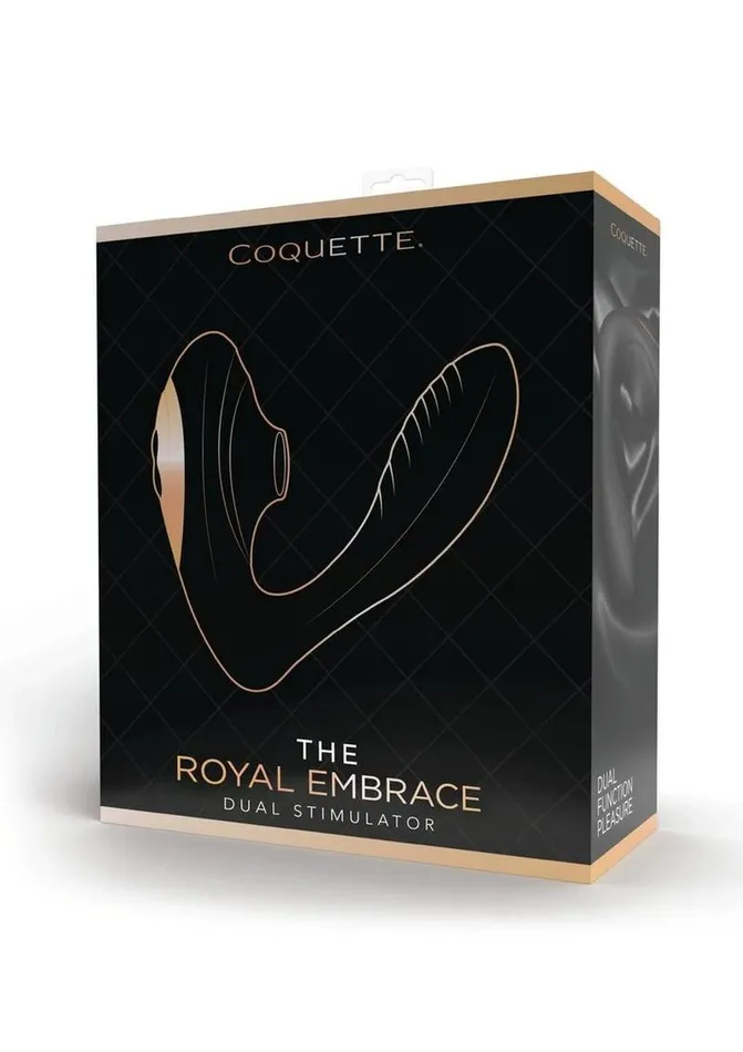 Coquette Female Sex Toys Coquette Royal Embrace Rechargeable Silicone Dual Female Vibrator with Clitoral Stimulator