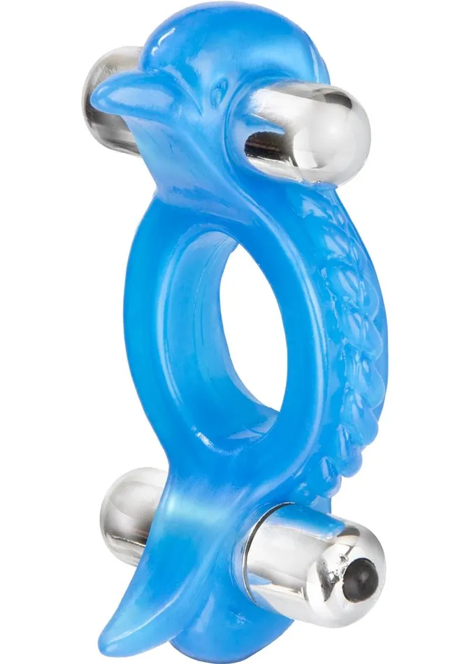 Couples Couples Enhancers Double Dolphin Vibrating Cock Ring with Clitoral Stimulation