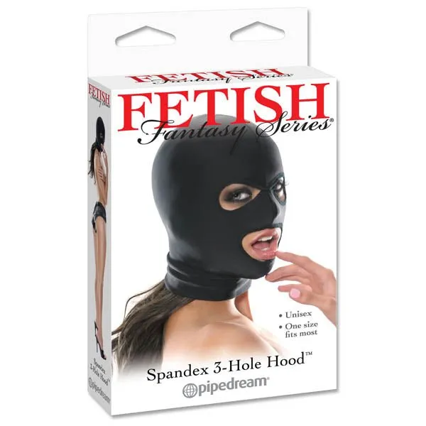 Couples Pipedream Fetish Fantasy Series Spandex 3hole Hood Black Hood