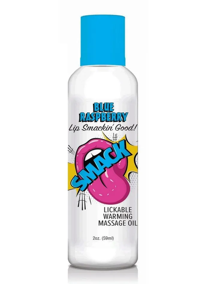 Couples Smack Smack Lickable Massage Oil 2oz Blue Raspberry