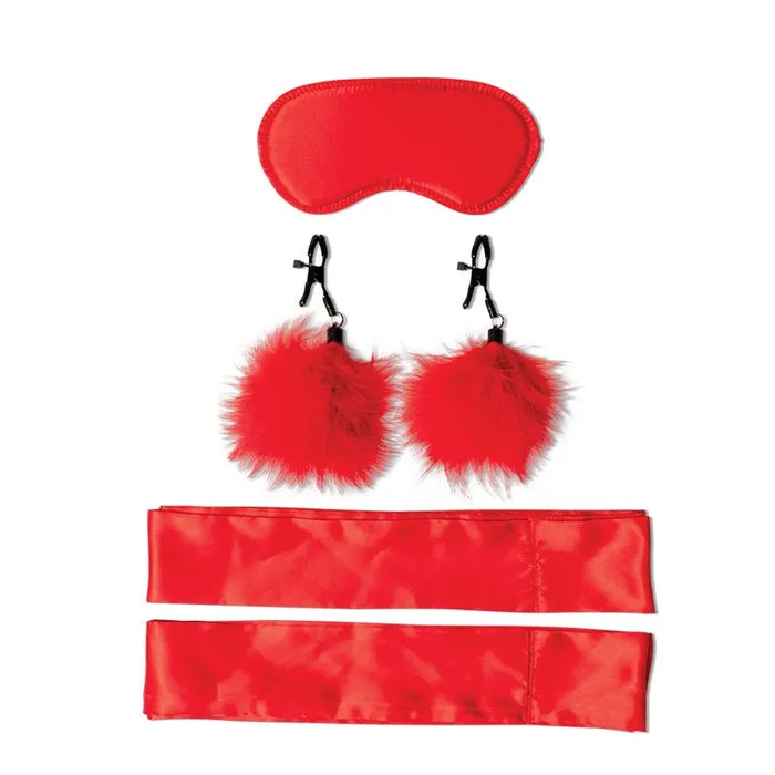 Couples Sportsheets Sex Mischief Amor Bondage Beginner Kit Red 5 Piece Set