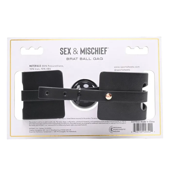 Couples Sportsheets Sex Mischief Brat Ball Gag