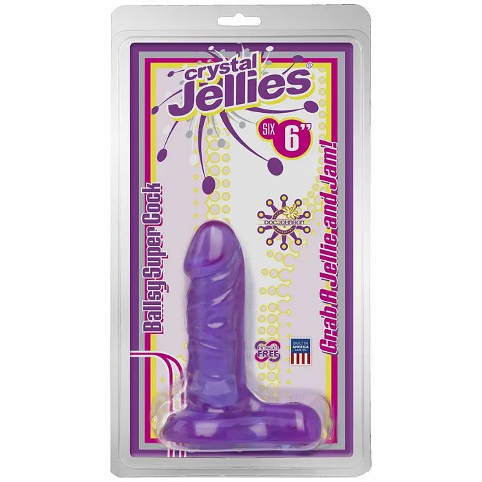 Dildos Crystal Jellies Crystal Jellies Ballsy Super Cock Purple 6 inch