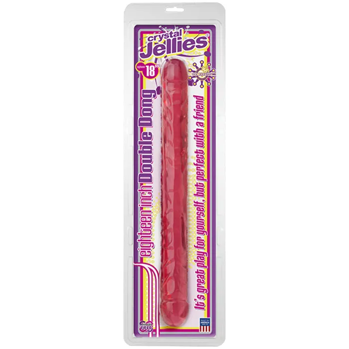 Dildos Crystal Jellies Double Dong Pink 18 inch Crystal Jellies