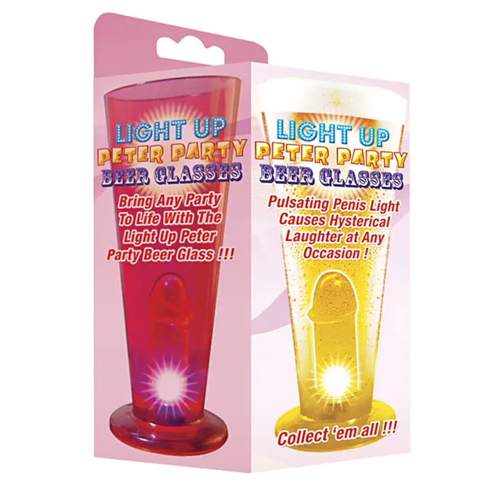 Dildos Hott Products Party Pecker Light Up Beer Glass Red