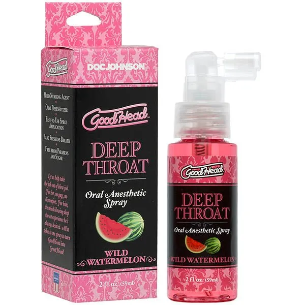 Doc Johnson Male Sex Toys GoodHead Deep Throat Spray Wild Watermelon 59 ml Bottle