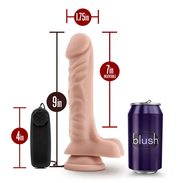 Dr Skin Dr James 9 Inch Vibrating Cock With Suction Cup Vanilla Blush Novelties Female Sex Toys