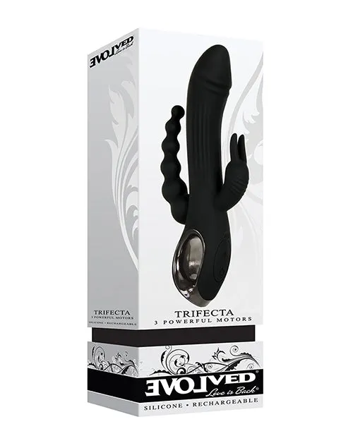 Evolved Novelties INC Evolved Trifecta Triple Stim Rechargeable Black Vibrators