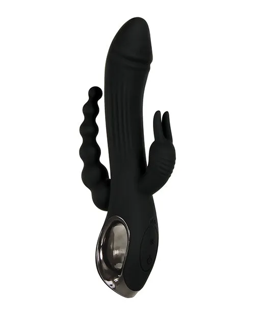 Evolved Novelties INC Evolved Trifecta Triple Stim Rechargeable Black Vibrators