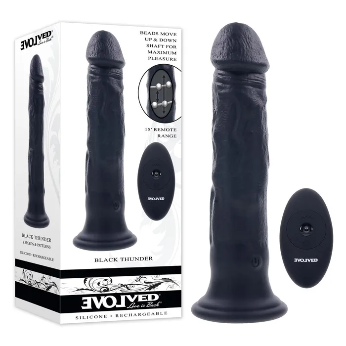 Evolved Vibrators Evolved THUNDER Black 25 cm USB Rechargeable Vibrator