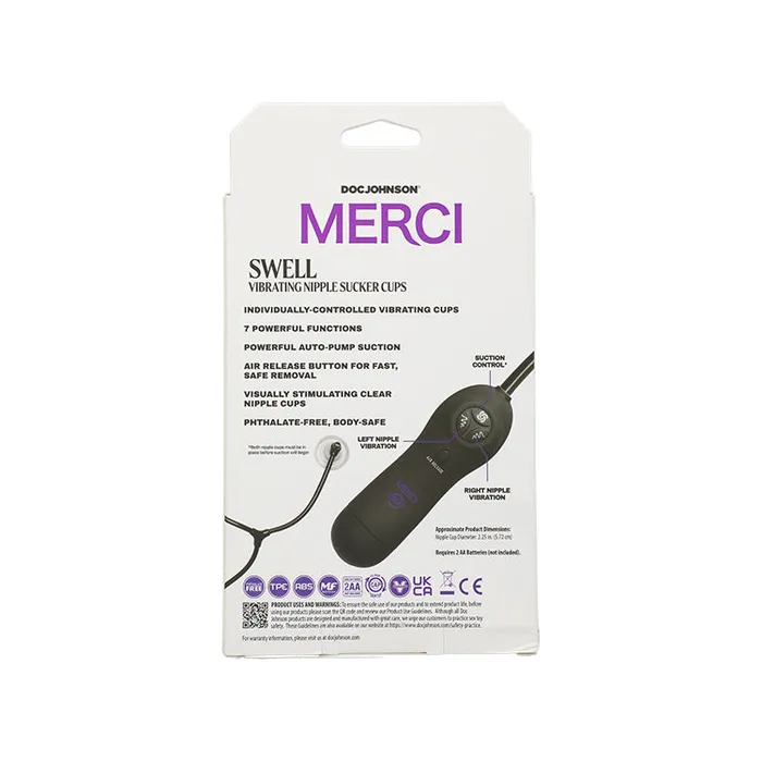 Female Sex Toys Doc Johnson Merci Swell Vibrating Nipple Sucker Cups