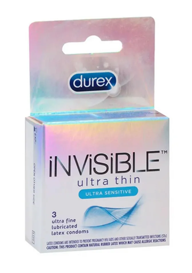 Female Sex Toys Durex Durex Invisible Ultra Thin Lubricated Latex Condoms