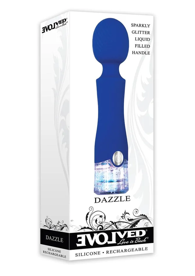 Female Sex Toys Evolved Dazzle Rechargeable Silicone Wand Massager with Glitter Handle