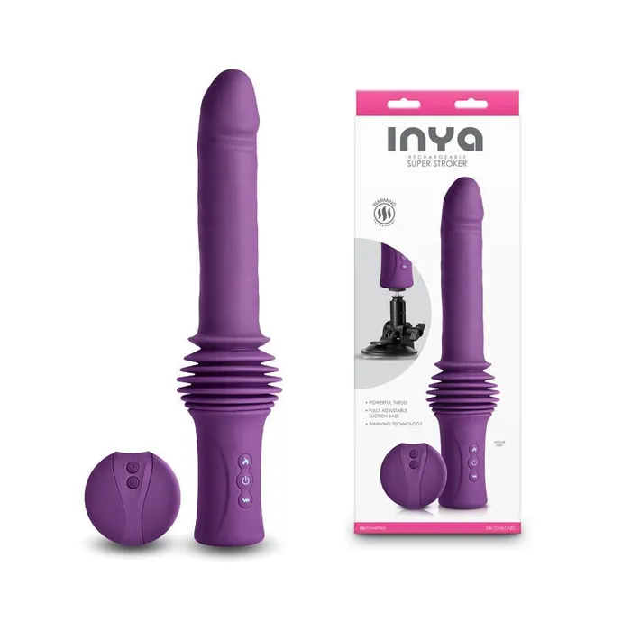 Female Sex Toys NS Novelties INYA Super Stroker Purple 368 cm Thrusting Vibrator with Remote Control Stand