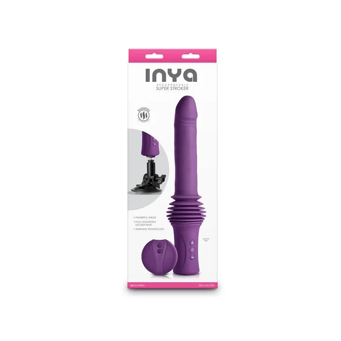 Female Sex Toys NS Novelties INYA Super Stroker Purple 368 cm Thrusting Vibrator with Remote Control Stand