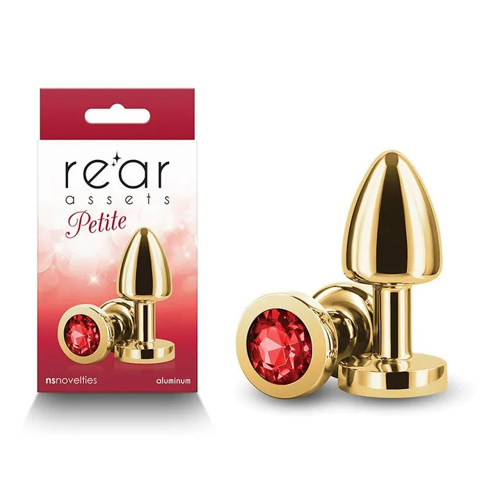 Female Sex Toys Rear Assets Petite Gold with Red Gem NS Novelties