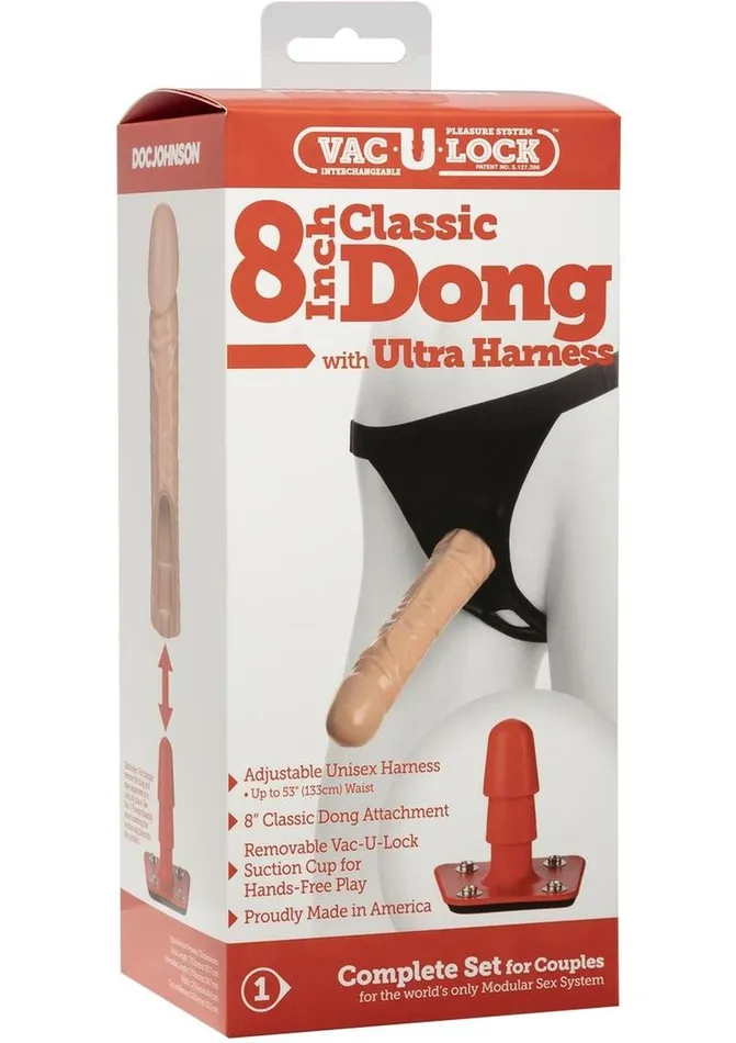 Female Sex Toys VacULock Classic Dildo with Ultra Harness VacULock