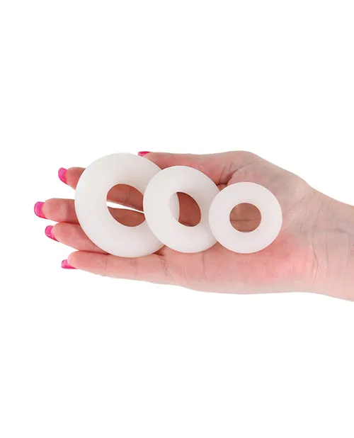 Firefly Glow in the Dark Bubble Cock Rings White Pack of 3 Ns Novelties INC Dildos