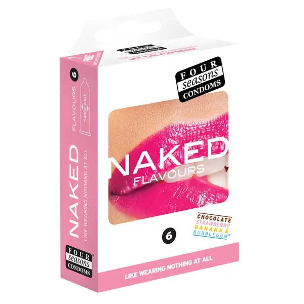 Four Seasons Naked Flavours Ultra Thin Flavoured Condoms 6 Pack Male Sex Toys