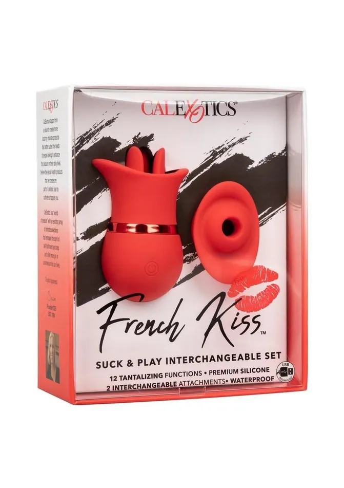 French Kiss Suck and Play Rechargeable Silicone Interchangeable French Kiss Female Sex Toys