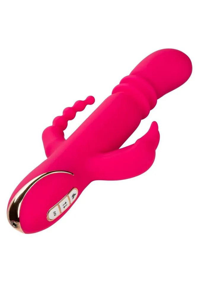 Jack Rabbit Signature Heated Rechargeable Silicone Triple Fantasy Rabbit Vibrator Jack Rabbit Female Sex Toys