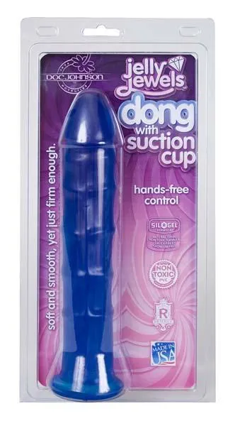 Jelly Jewel Dong with Suction Cup Sapphire Doc Johnson Female Sex Toys